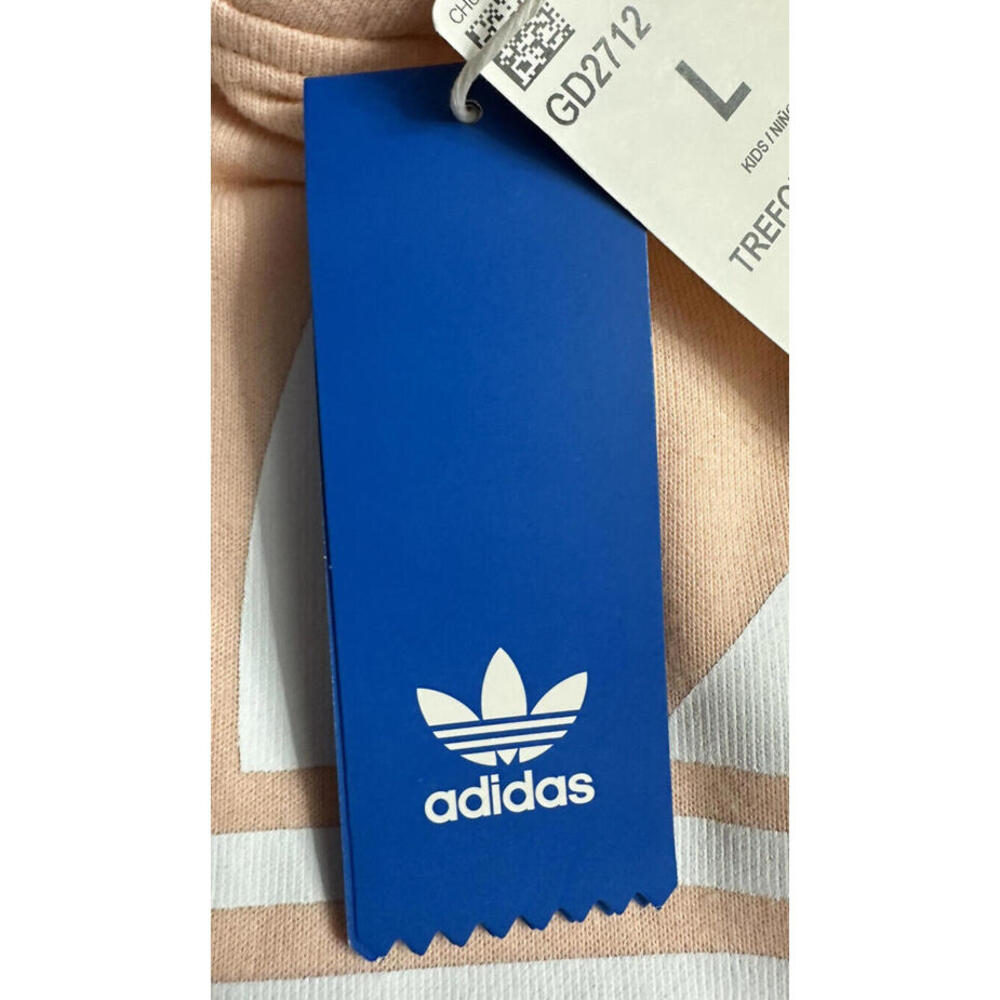 NWT Adidas Long Sleeve Trefoil‎ Girls Youth Kids Hoodie Sweatshirt Size Large - Picture 9 of 12